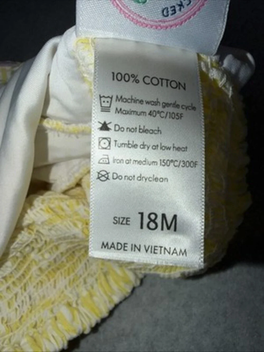 Southern Smocked Company Gingham Check Yellow, Pink, White Swimsuit 18 Month